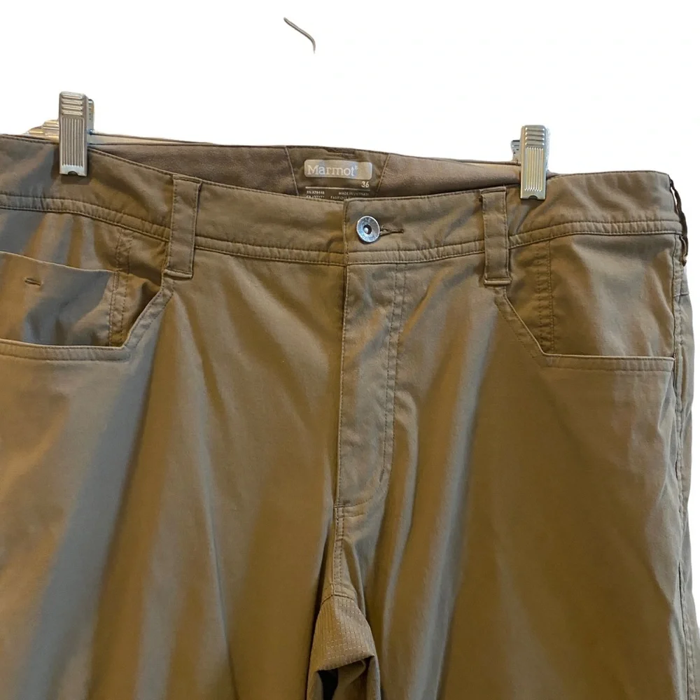 SOLD - MARMOT Men's Verde Camping Pant Khaki Green Cargo Hiking Pants 36 x 32 - Picture 2 of 6